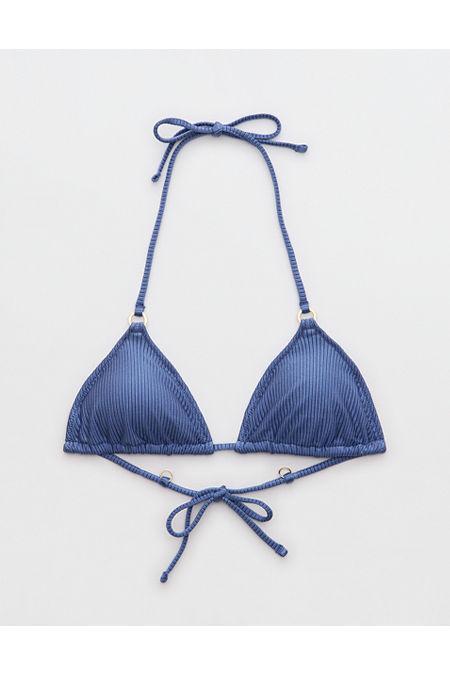 Aerie Shine Rib String Triangle Bikini Top Women's Product Image