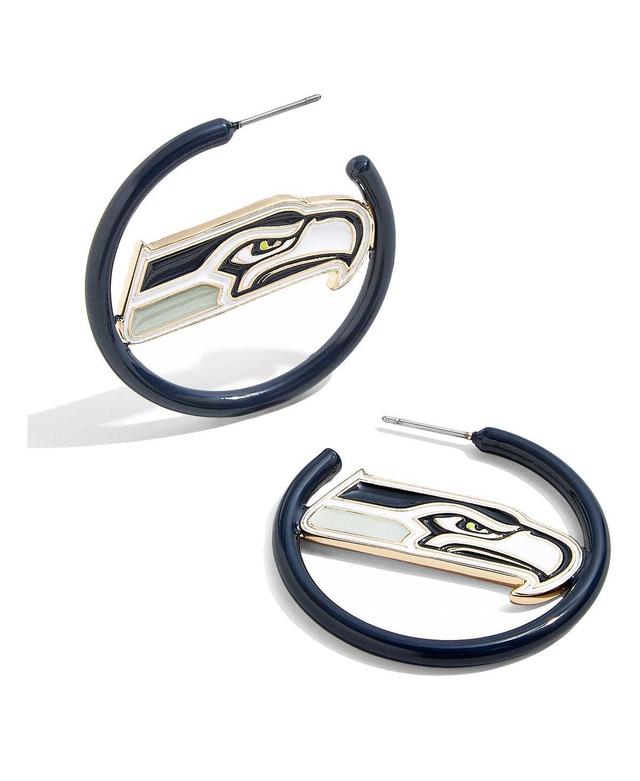 Womens Baublebar Seattle Seahawks Enamel Hoop Earrings Product Image