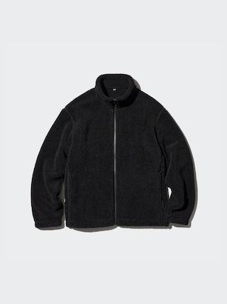 Mens Fleece Full-Zip Jacket Pile-Lined Black Small UNIQLO US Product Image