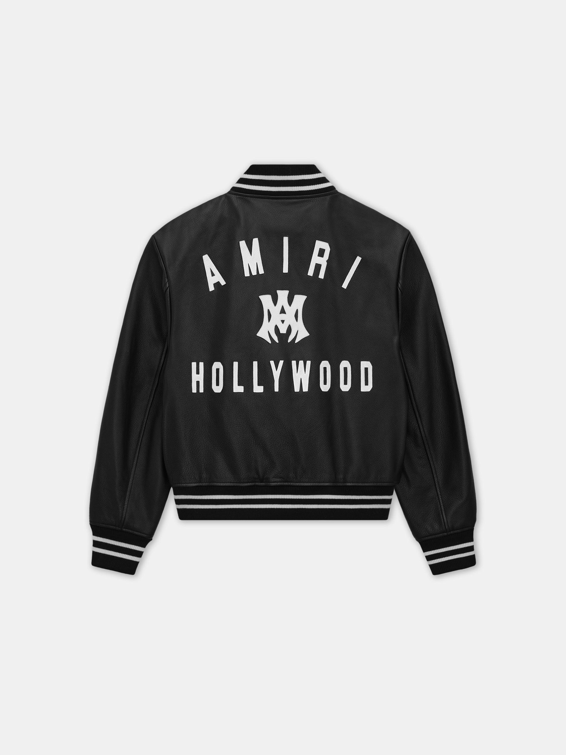 MA HOLLYWOOD LEATHER BOMBER - Black Male Product Image