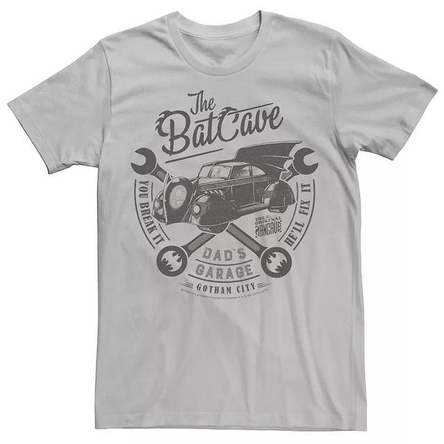 Mens DC Comics The Bat Cave Circle Text Poster Tee, Mens Product Image