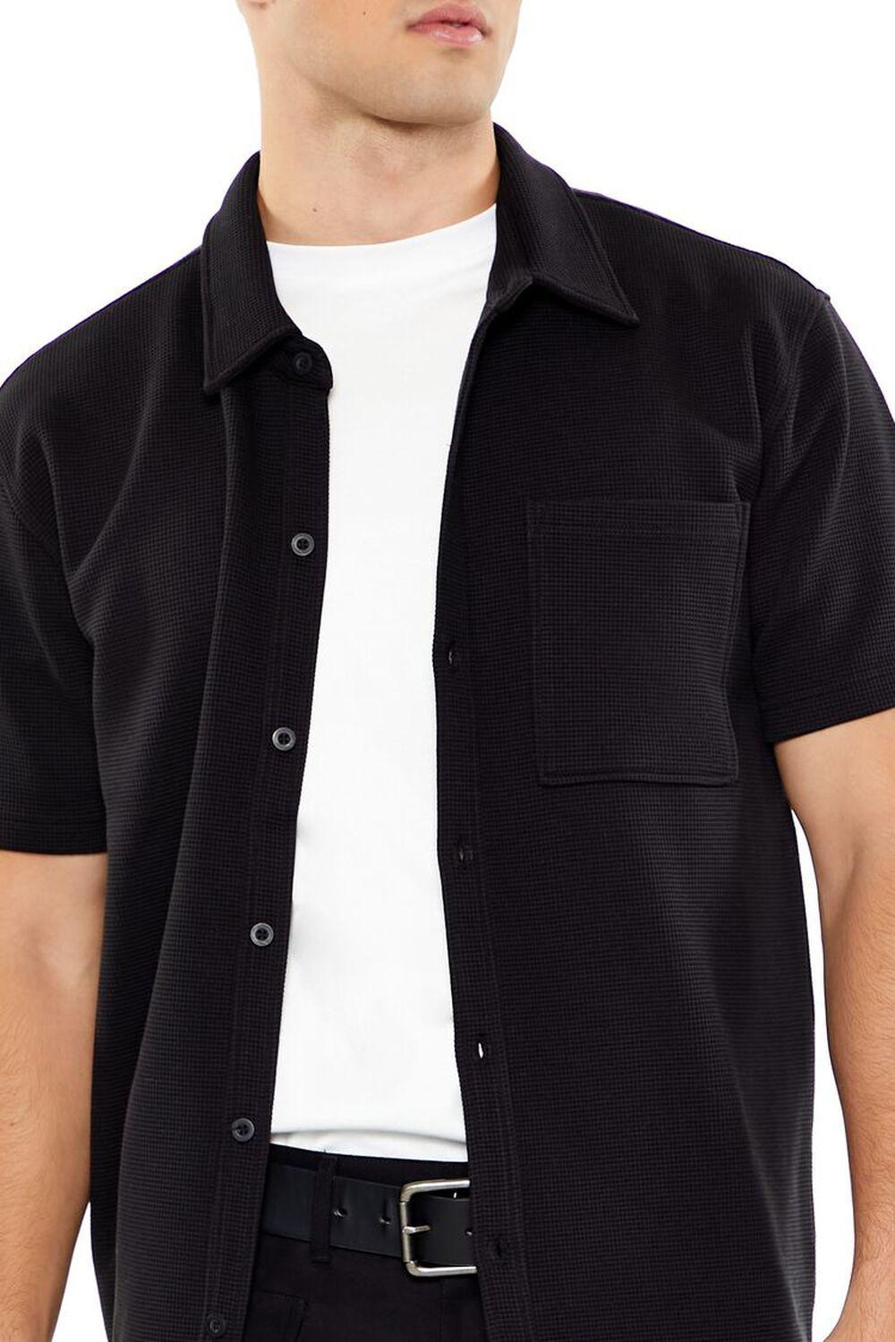 Waffle Textured Pocket Button-Front Shirt | Forever 21 Product Image