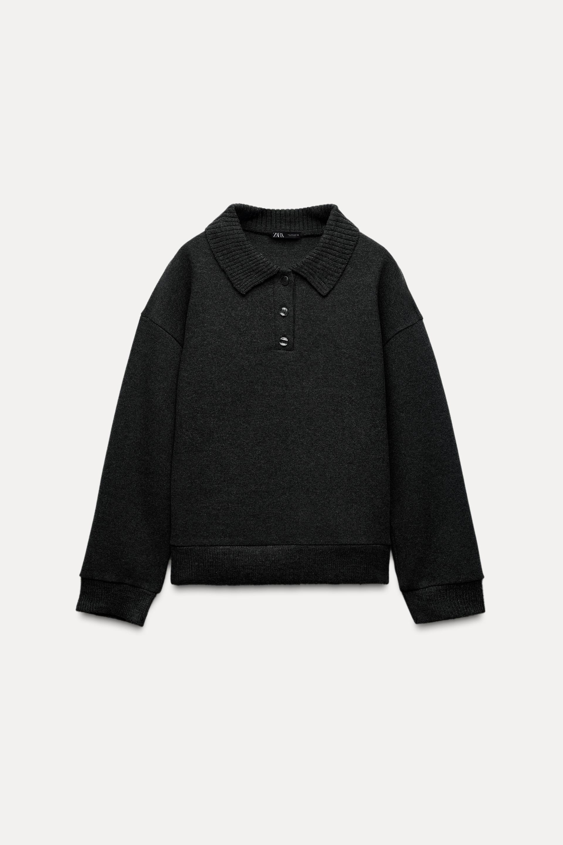 SOFT POLO COLLAR SWEATSHIRT Product Image