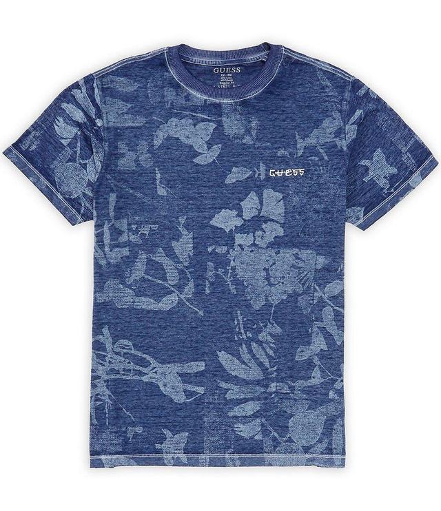 Guess Short Sleeve Allover Leaf Print T-Shirt Product Image