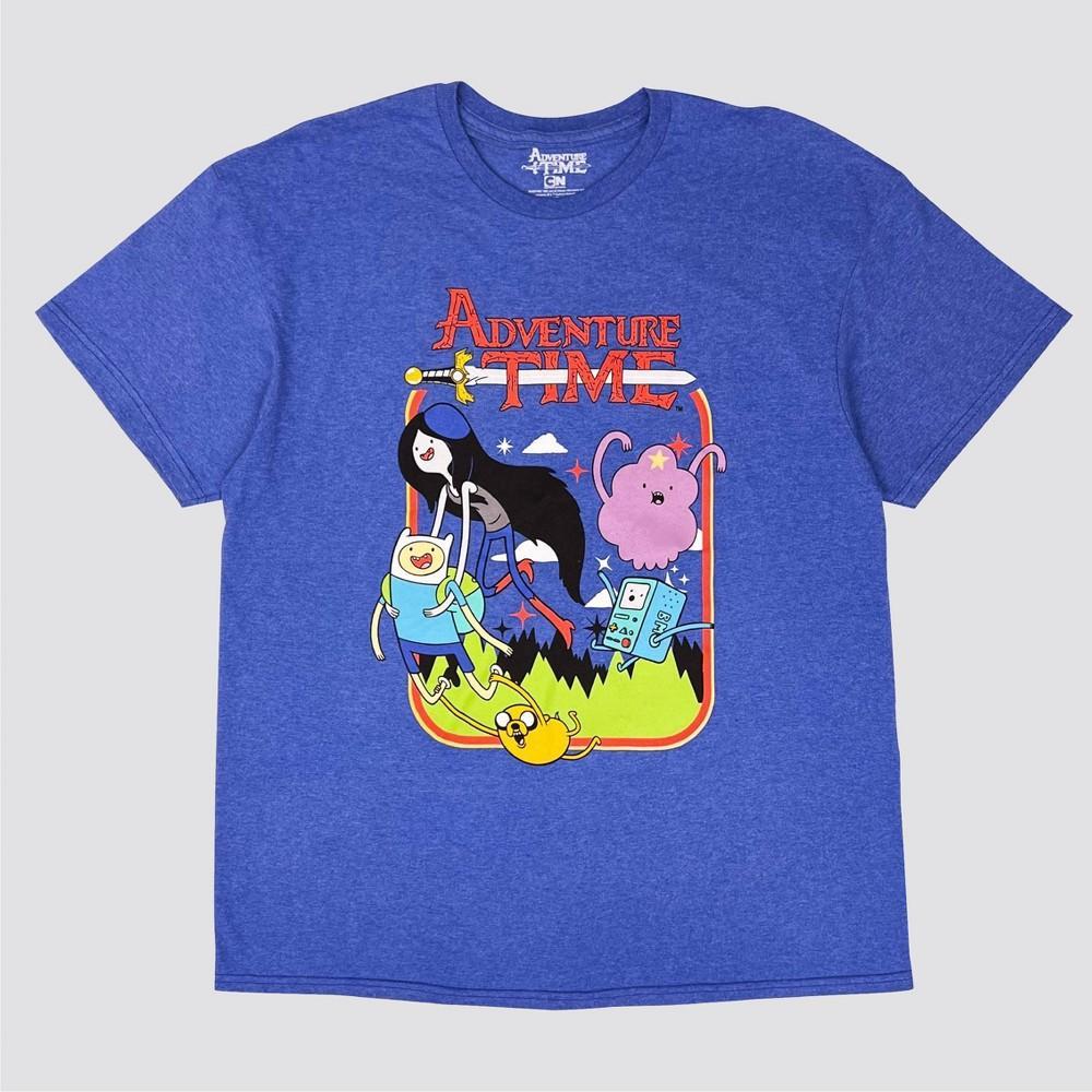 Mens Adventure Time Short Sleeve Graphic T-Shirt - Heathered Blue Product Image