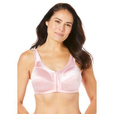 Plus Size Front-Close Satin Wireless Bra Product Image