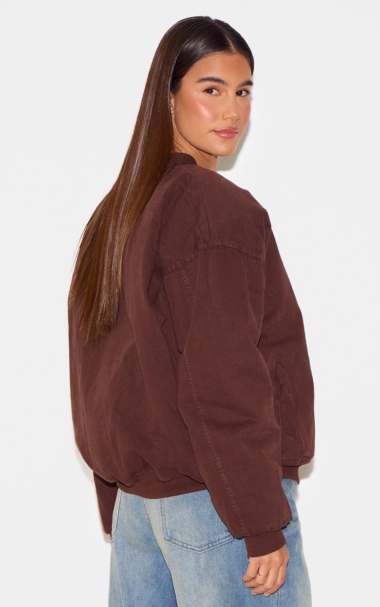  Chocolate Classic Oversized Bomber Jacket Product Image