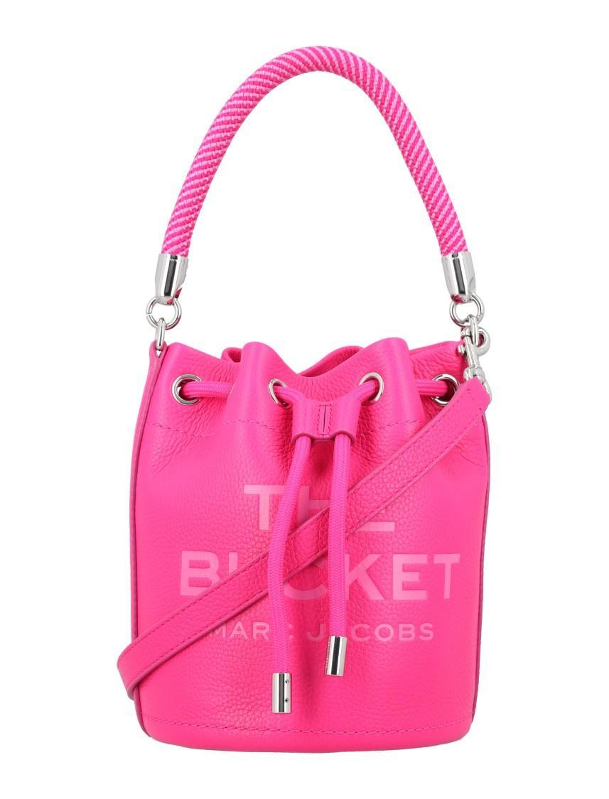 MARC JACOBS Logo Embossed Bucket Bag In Pink Product Image