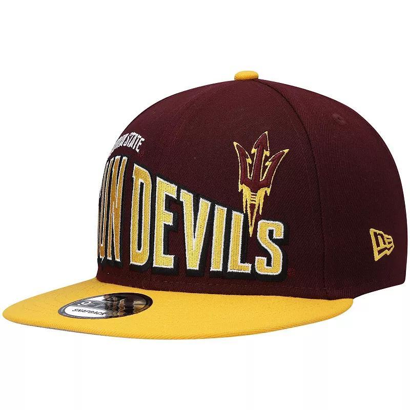 Mens New Era Maroon Arizona State Sun Devils Two-Tone Vintage Wave 9FIFTY Snapback Hat Product Image