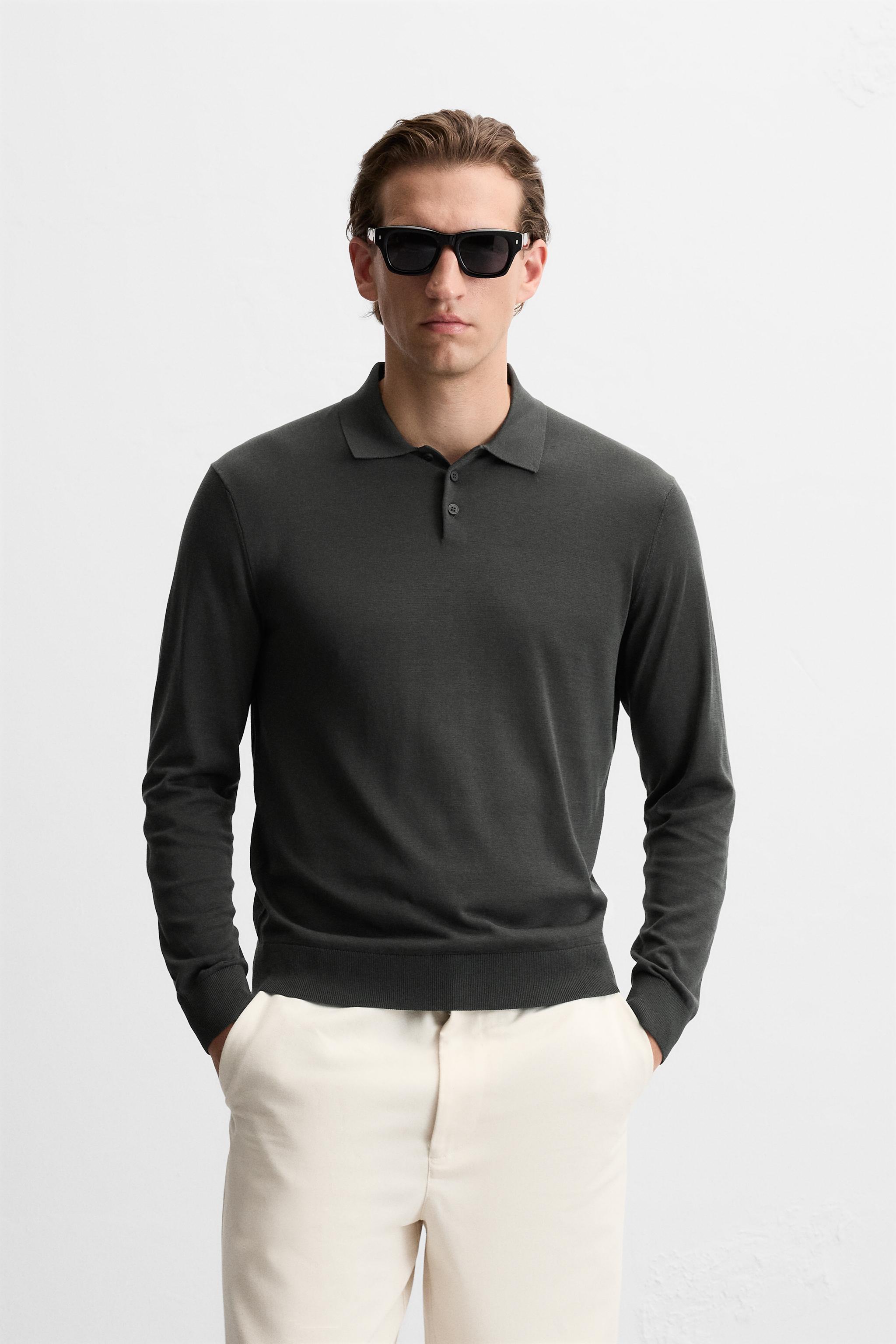 COTTON - SILK BLEND KNIT POLO Product Image