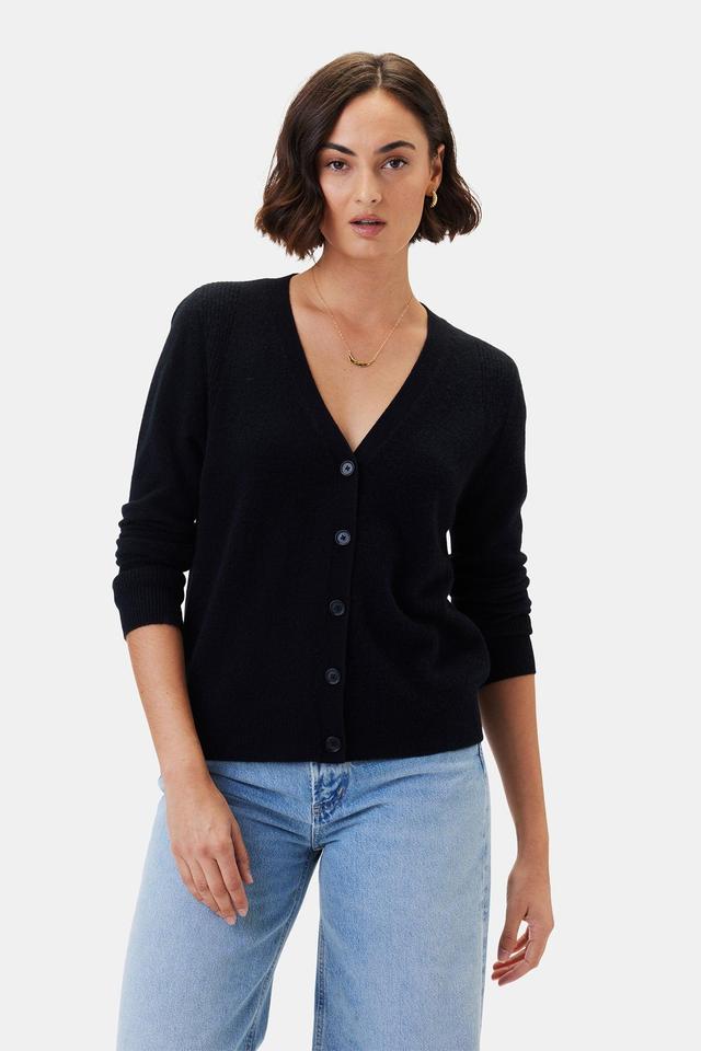 Mason Cashmere Cardigan - Licorice Product Image