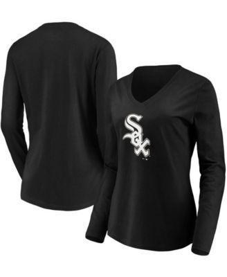 Womens Fanatics Branded Chicago White Sox Official Logo Long Sleeve V-Neck T-Shirt Product Image