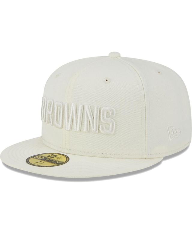 Mens New Era Cream Cleveland Browns Color Pack 59FIFTY Fitted Hat Product Image