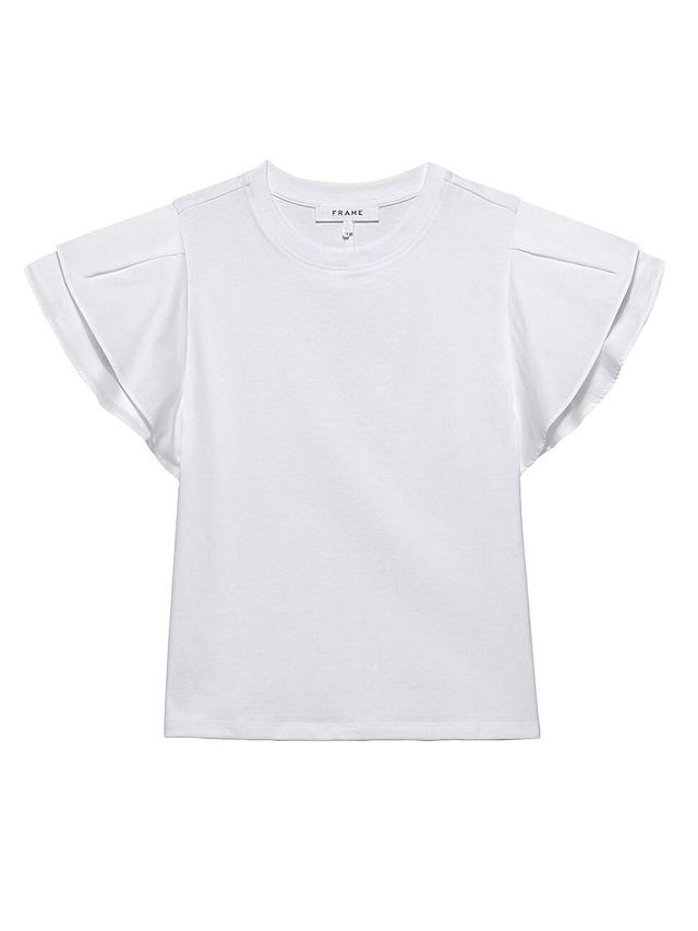 Womens Cotton Puff-Sleeve Crewneck T-Shirt Product Image