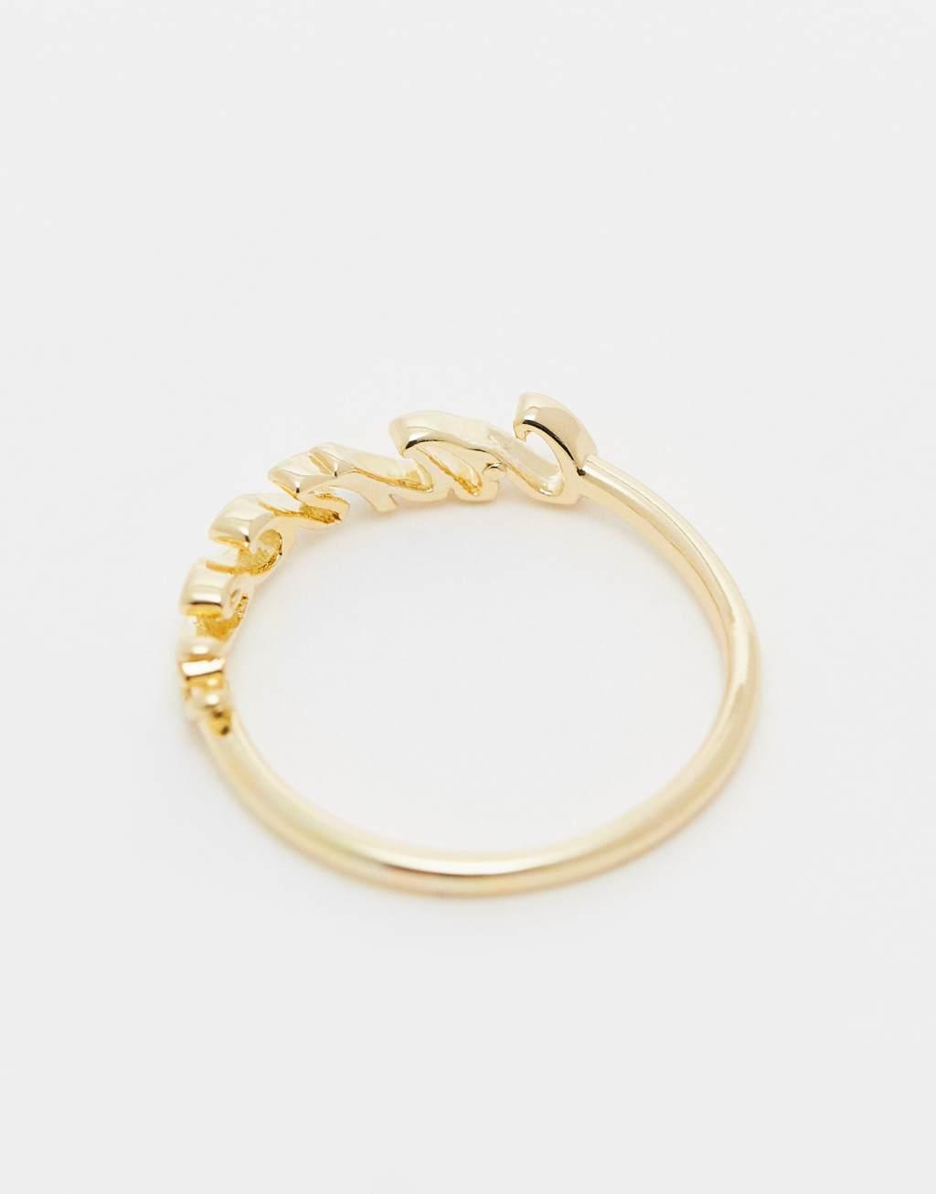 ASOS DESIGN 14k gold plated ring with Taurus zodiac with gift bag Product Image