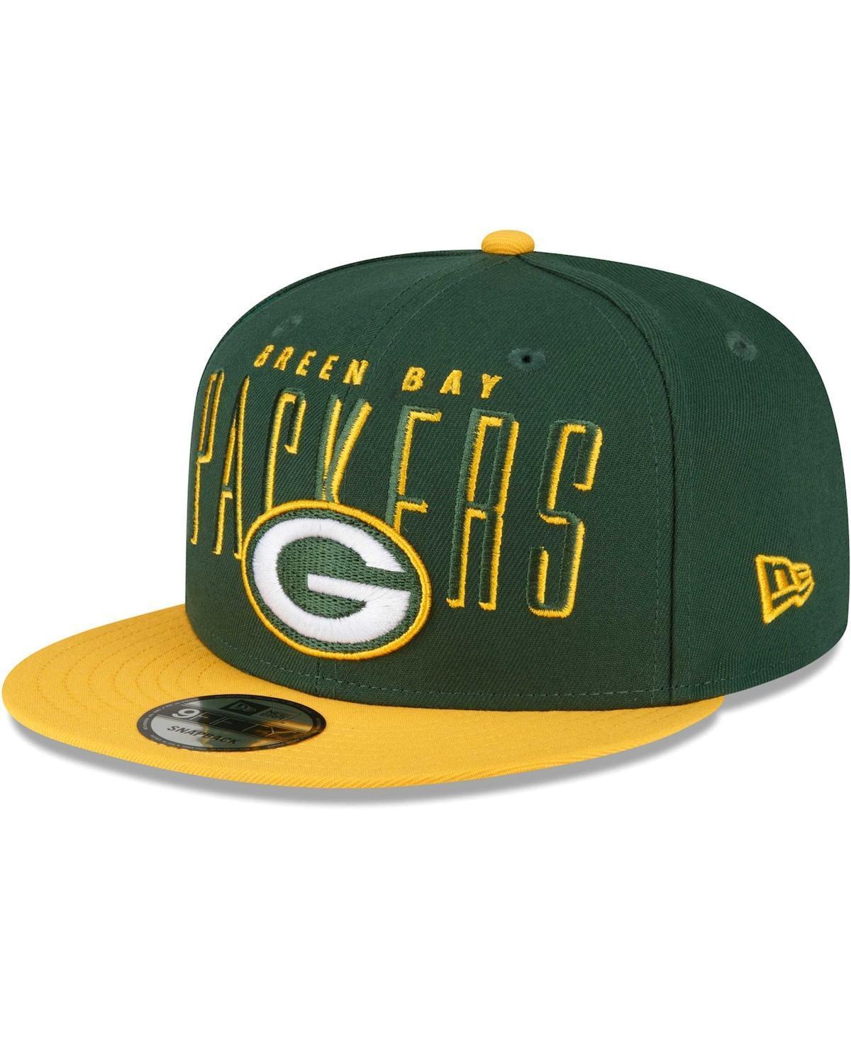 Mens New Era /Gold Bay Packers Headline 9FIFTY Snapback Hat Product Image