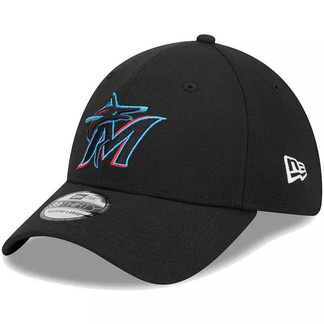 Mens New Era Miami Marlins Logo 39THIRTY Flex Hat Product Image