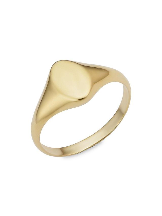 Womens 14K Yellow Solid Gold Florence Oval Signet Ring Product Image