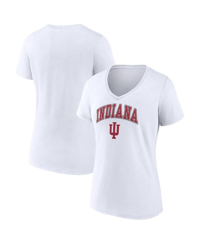 Womens Fanatics White Indiana Hoosiers Evergreen Campus V-Neck T-shirt Product Image