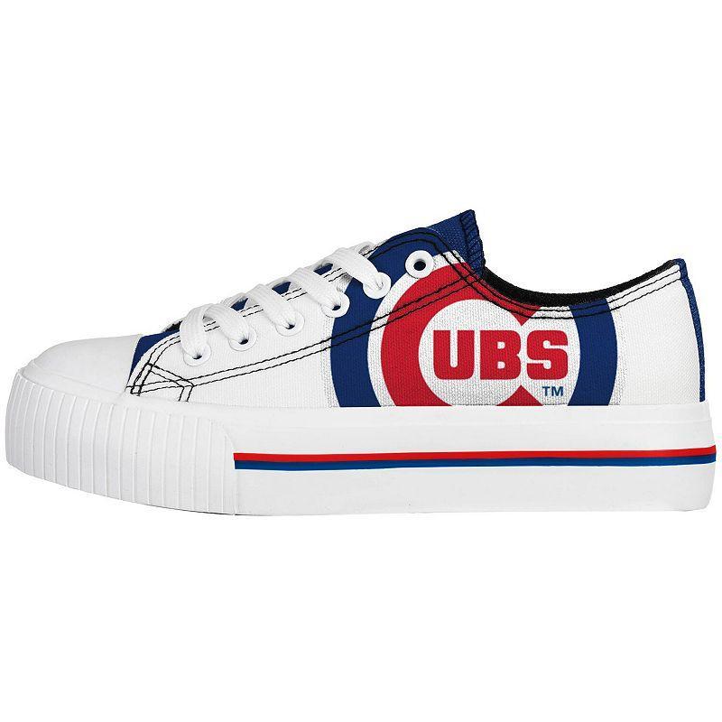 Womens FOCO Chicago Cubs Platform Canvas Shoes Product Image