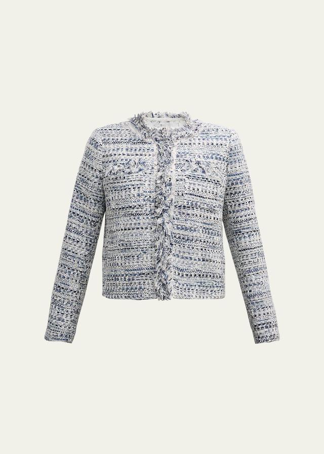 Ricki Fringe & Lace-Trim Tweed Jacket Product Image