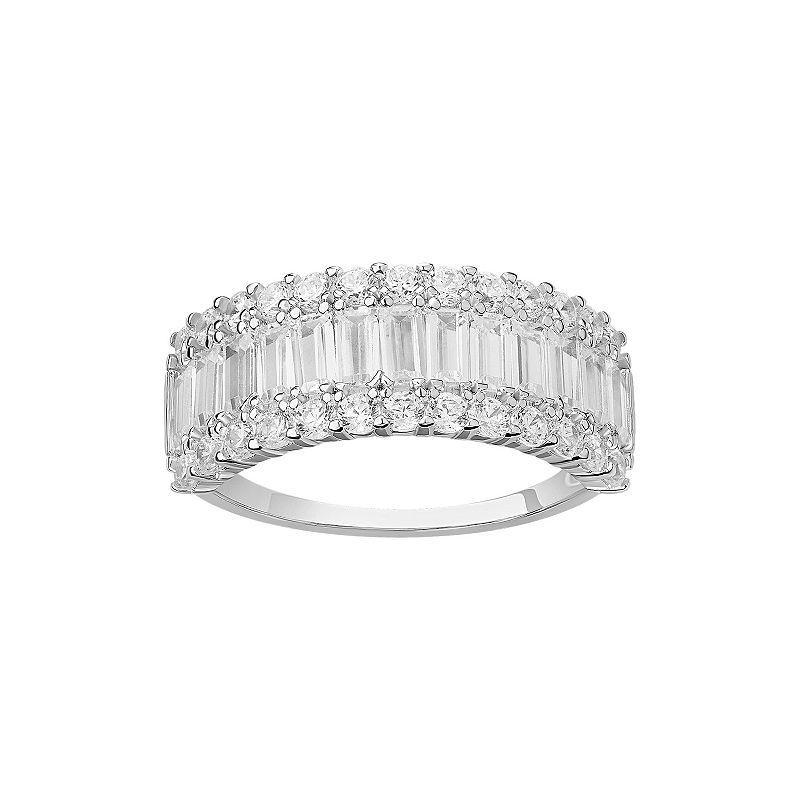 PRIMROSE Sterling Silver Cubic Zirconia Baguette Ring, Womens Product Image