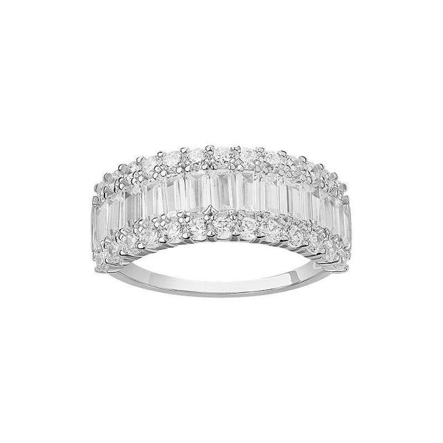 PRIMROSE Sterling Silver Cubic Zirconia Baguette Ring, Womens Product Image