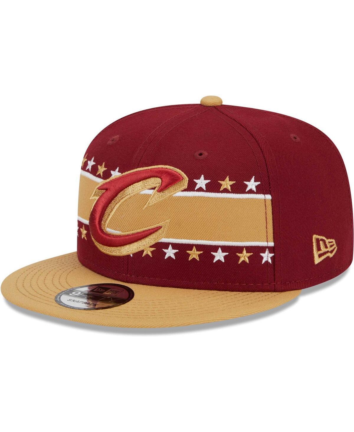 Mens New Era Wine Cleveland Cavaliers Banded Stars 9FIFTY Snapback Hat Product Image