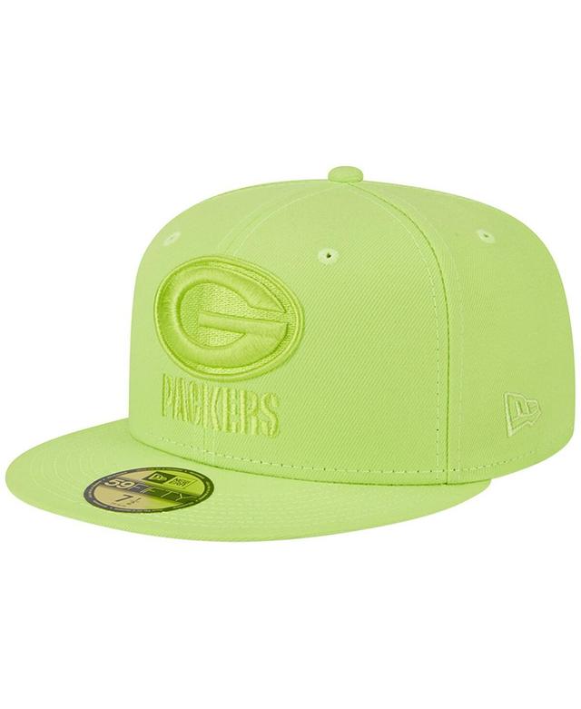 Mens New Era Neon Green Green Bay Packers Color Pack Brights 59FIFTY Fitted Hat Product Image