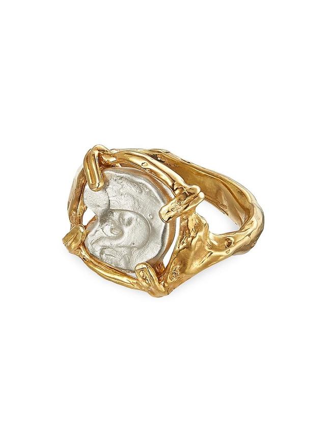 Womens 5.6/60 The Gilded Frame 24K Gold-Plate & Sterling Silver Ring Product Image