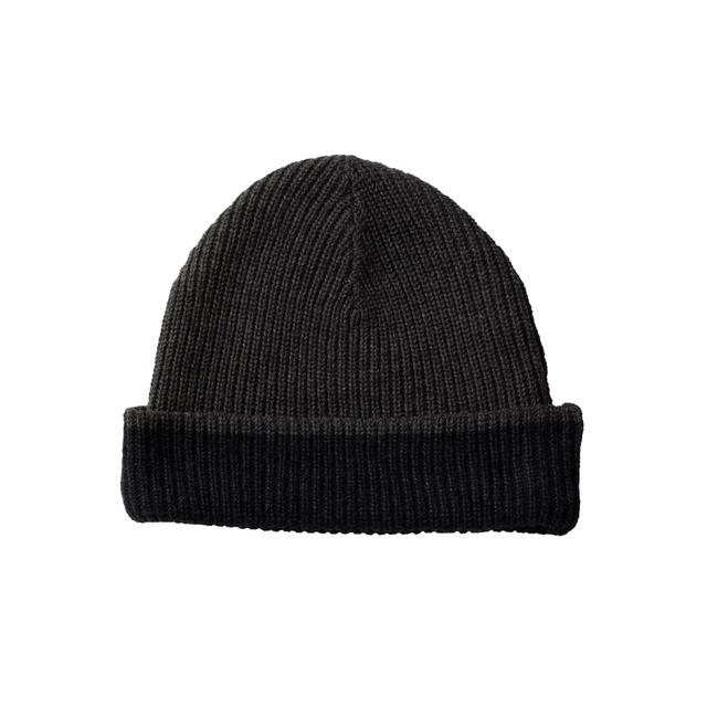 Belmont Plaited Reversible Beanie - Charcoal Gray Product Image