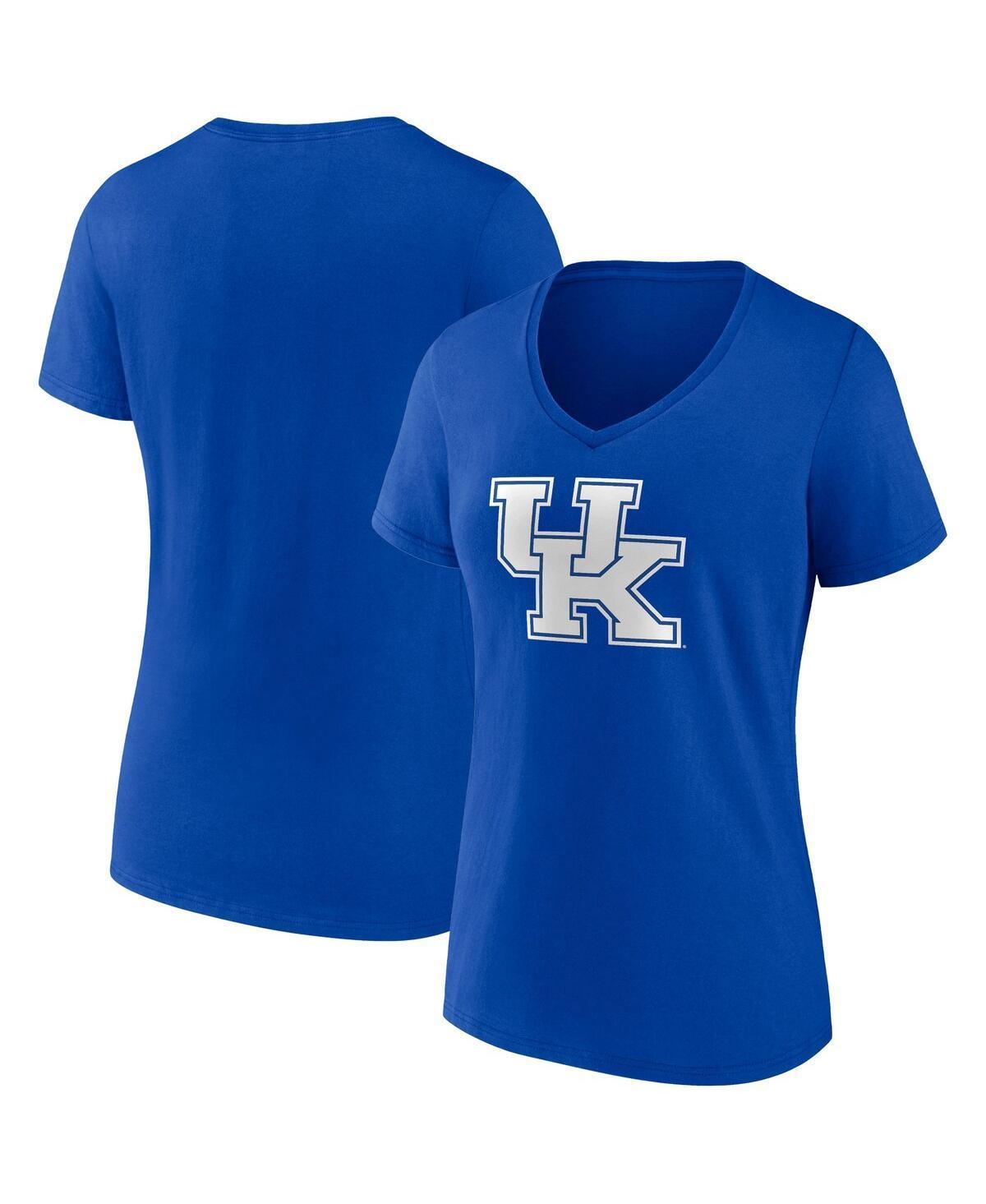 Womens Fanatics Royal Kentucky Wildcats Evergreen Logo V-Neck T-shirt Product Image