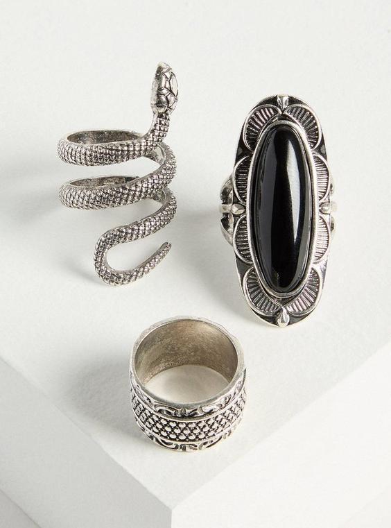 Snake Statement Ring Set Product Image