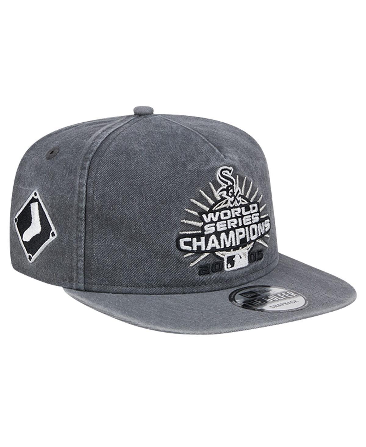 New Era Mens Black Chicago White Sox 2005 Mlb World Series Champions Pigment Dye Golfer Snapback Hat - Black, Gray Product Image