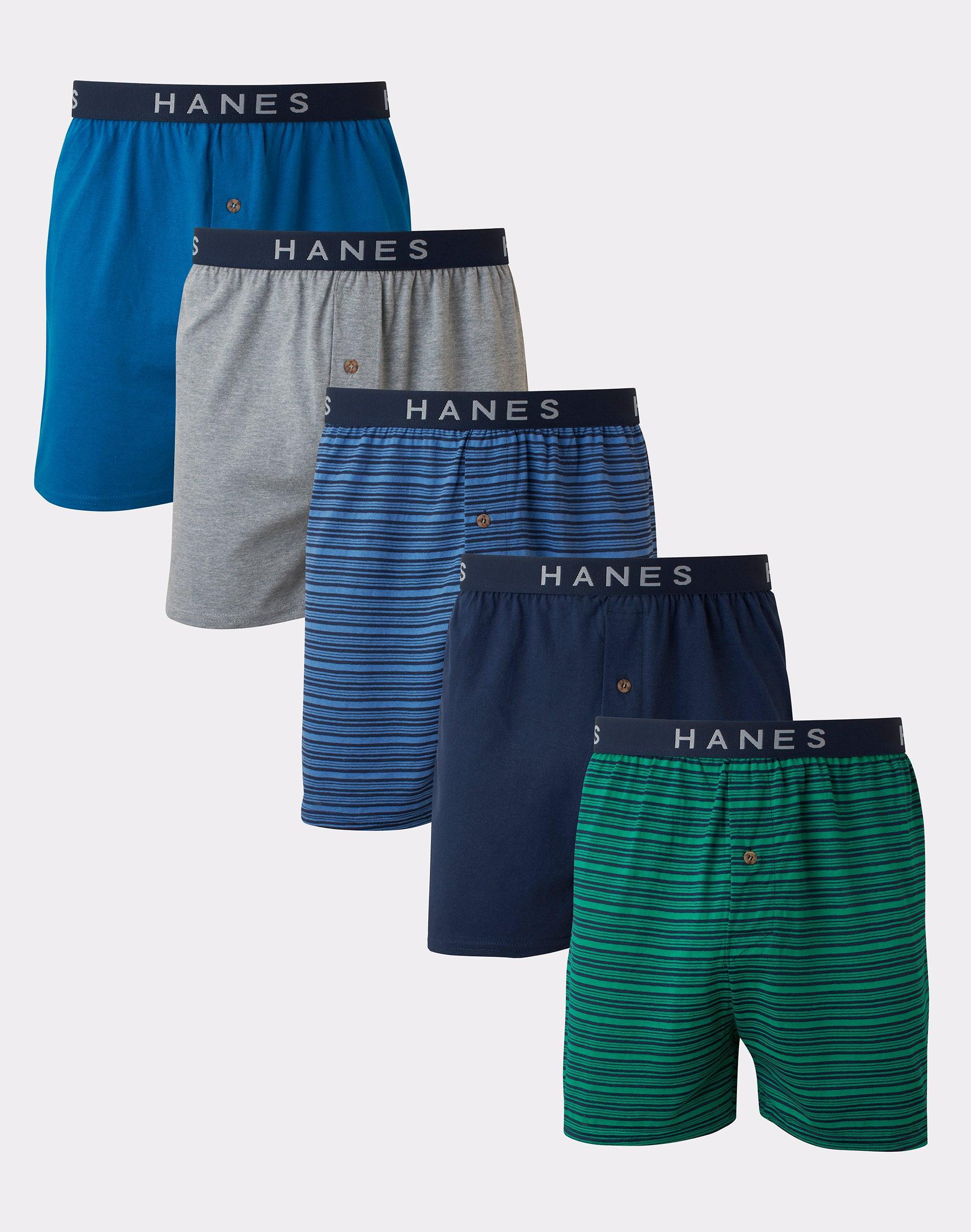 Mens Hanes 5-pack Dyed Knit Boxers Product Image