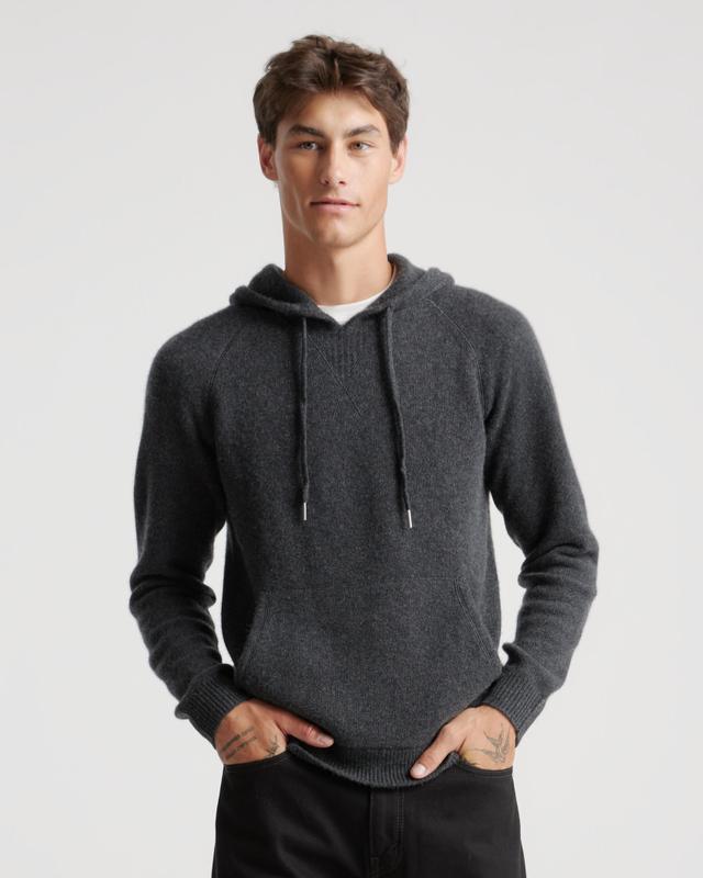 Mens Mongolian Cashmere Pullover Hoodie in Charcoal, Size Medium by Quince Product Image