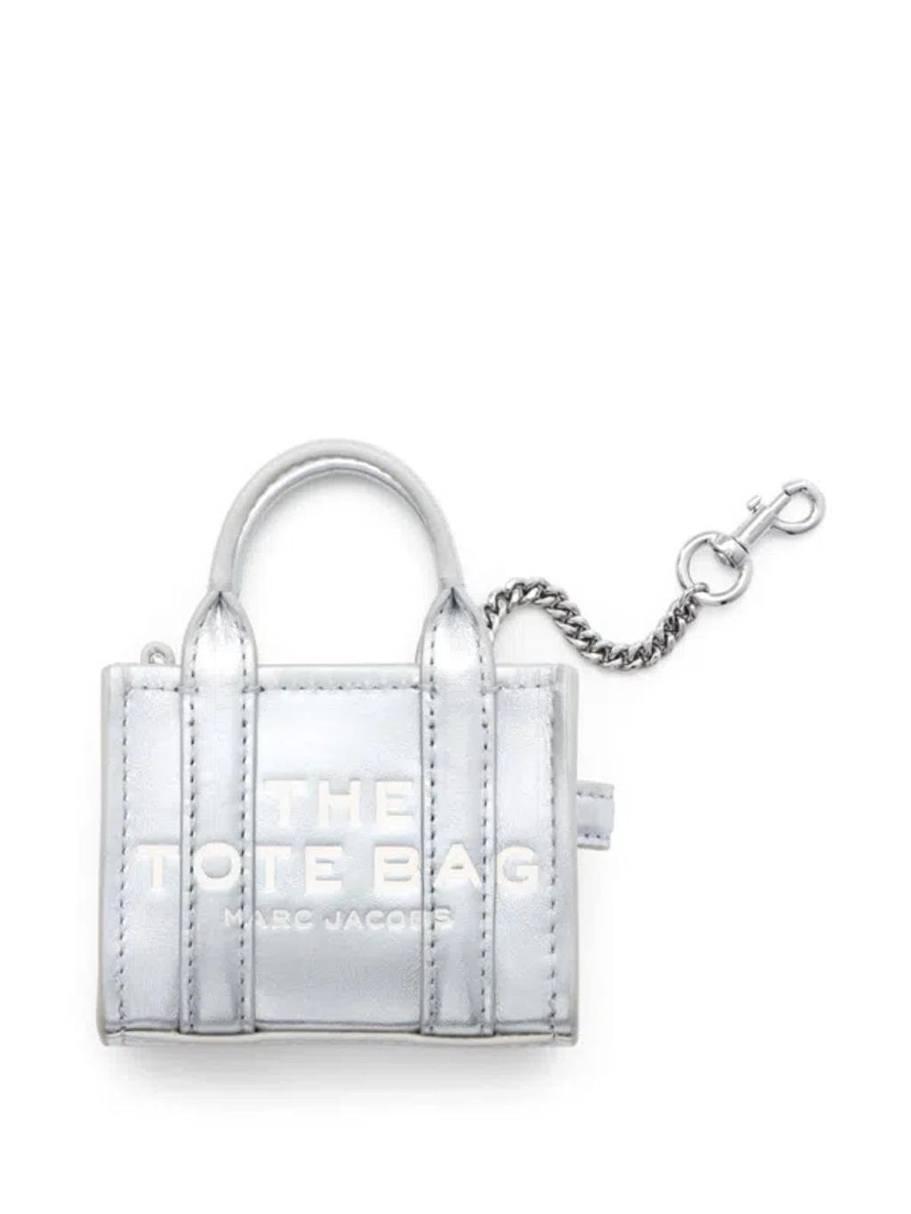 MARC JACOBS The Nano Tote Charm In Silver Product Image