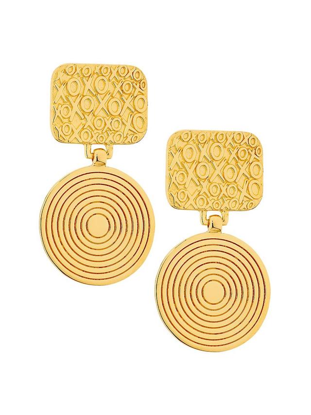 Womens Sol XO 18K-Gold-Plated Geometric Drop Earrings Product Image