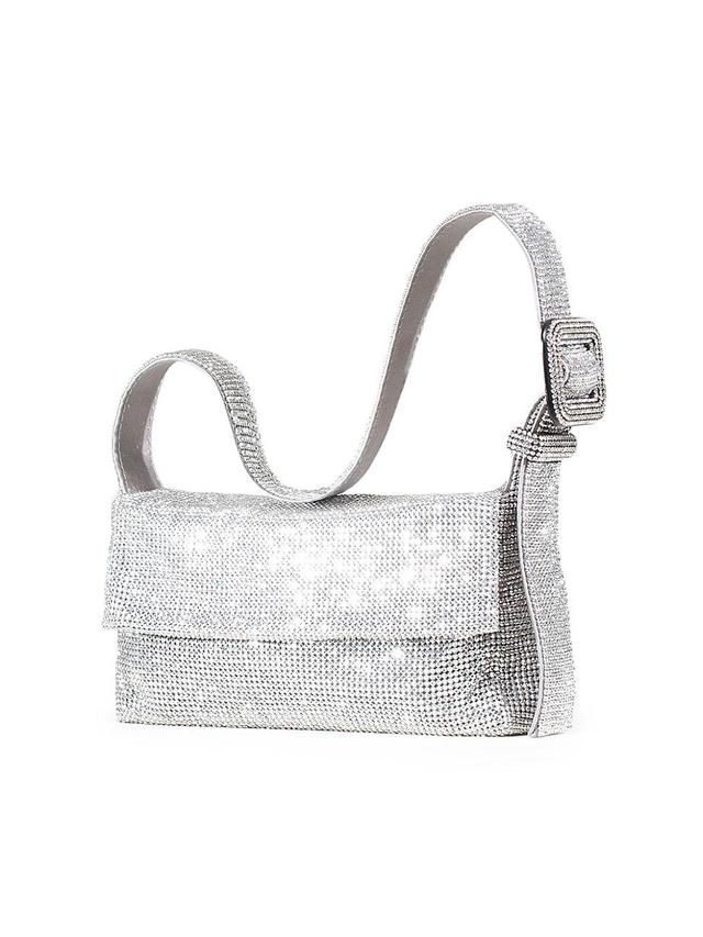 Womens La Donna Del Mare Vitty La Mignon Rhinestone Mesh Shoulder Bag Product Image