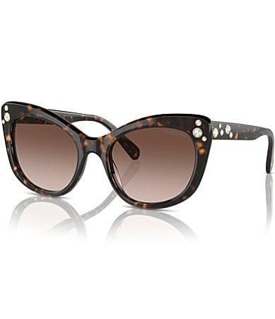 Swarovski Womens SK6020 55mm Havana Cat Eye Sunglasses Product Image