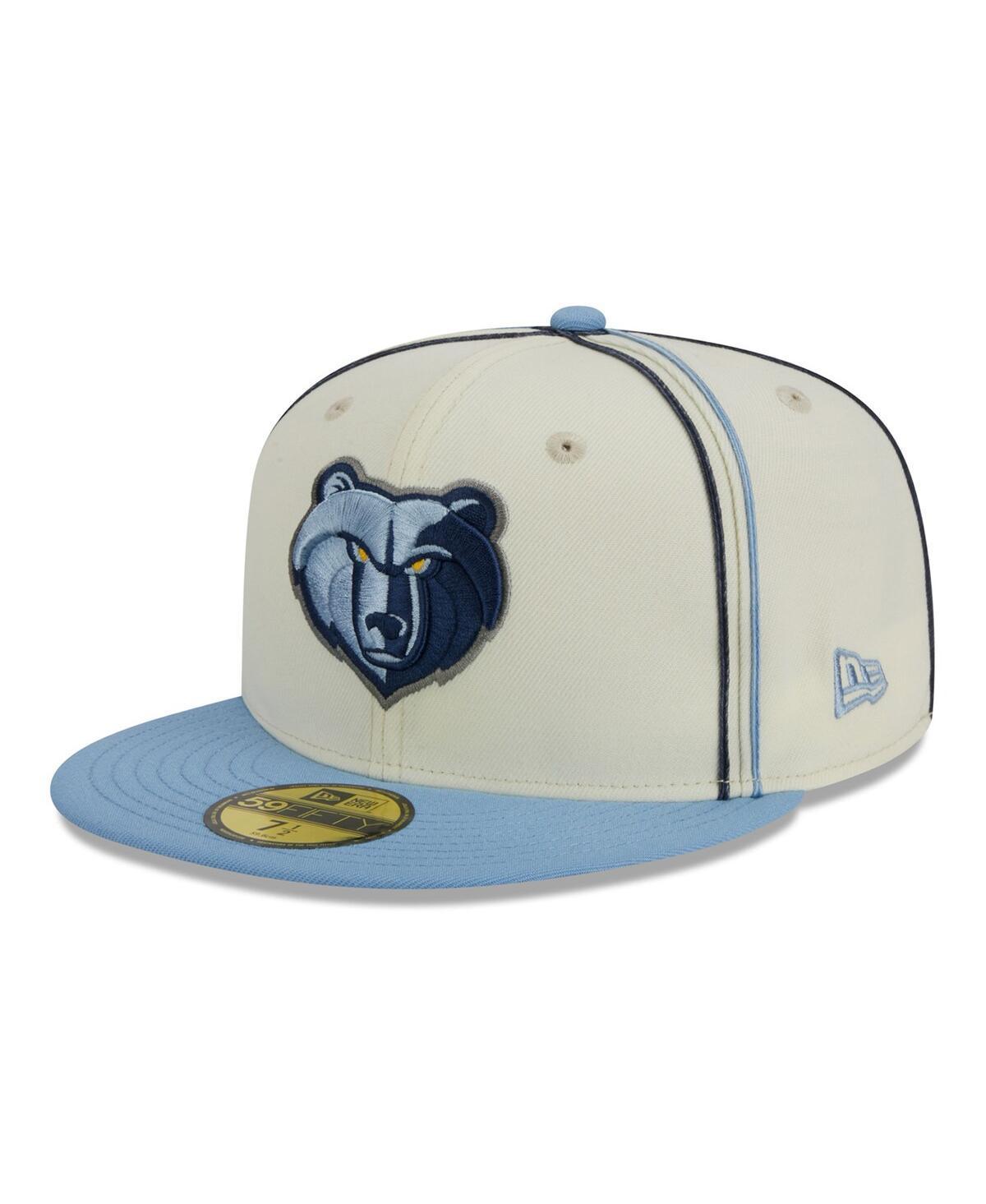 Mens New Era Cream/Light Blue Memphis Grizzlies Piping 2-Tone 59FIFTY Fitted Hat Product Image