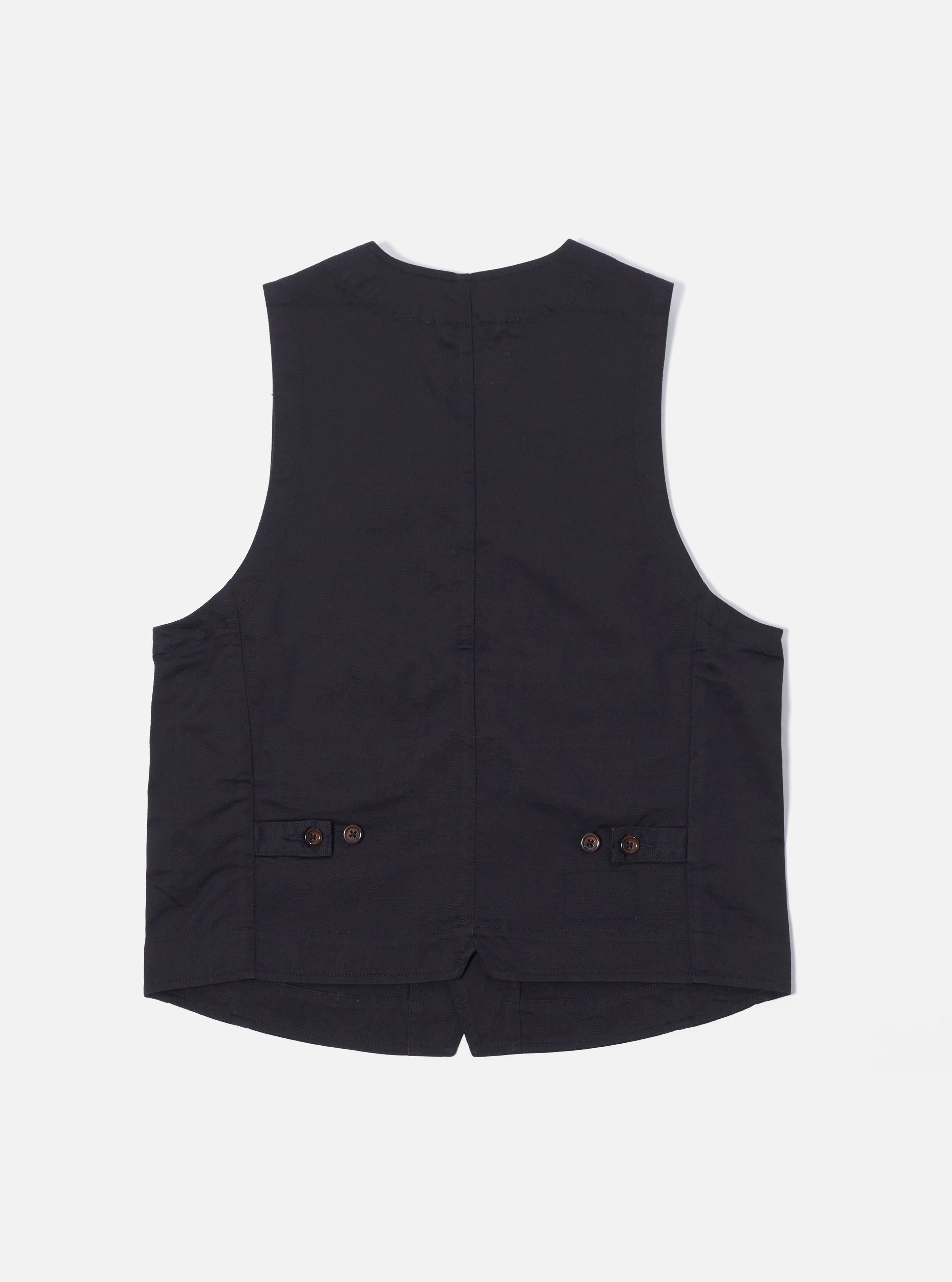 Universal Works Field Waistcoat in Black Twill Product Image