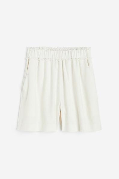 Fringe-trimmed Silk Shorts Product Image