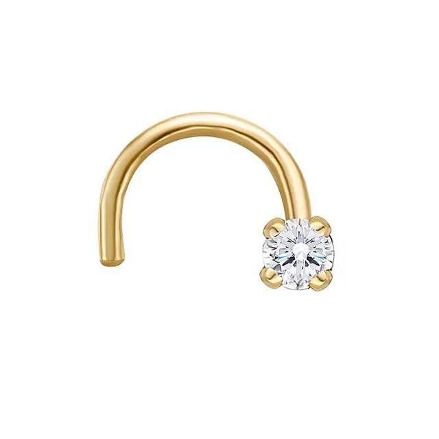 Lila Moon 14k Gold Lab Grown Diamond Accent Curved Nose Ring, Womens Product Image