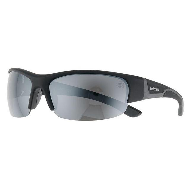 Mens Timberland Semi-Rimless Mirrored & Polarized Sport Sunglasses Product Image