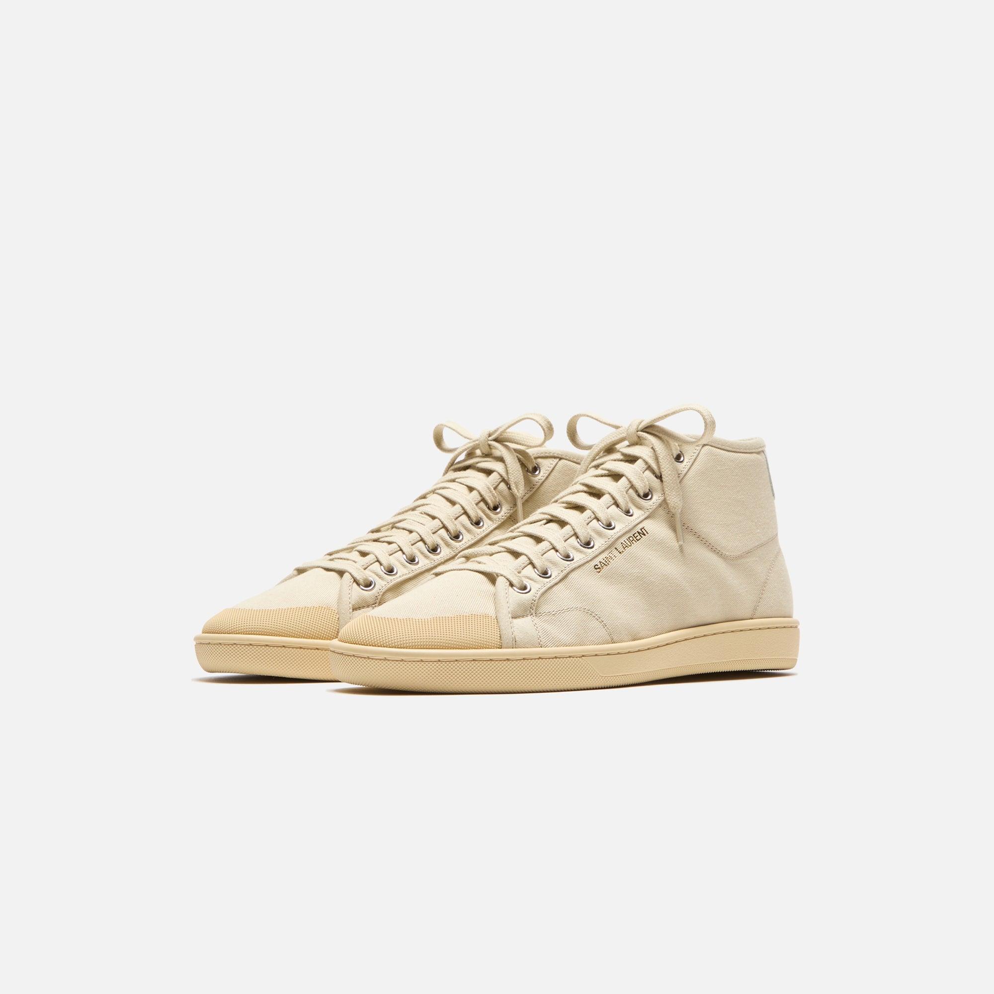 Saint Laurent SL39 Mid Top Sneaker - Beige Male Product Image