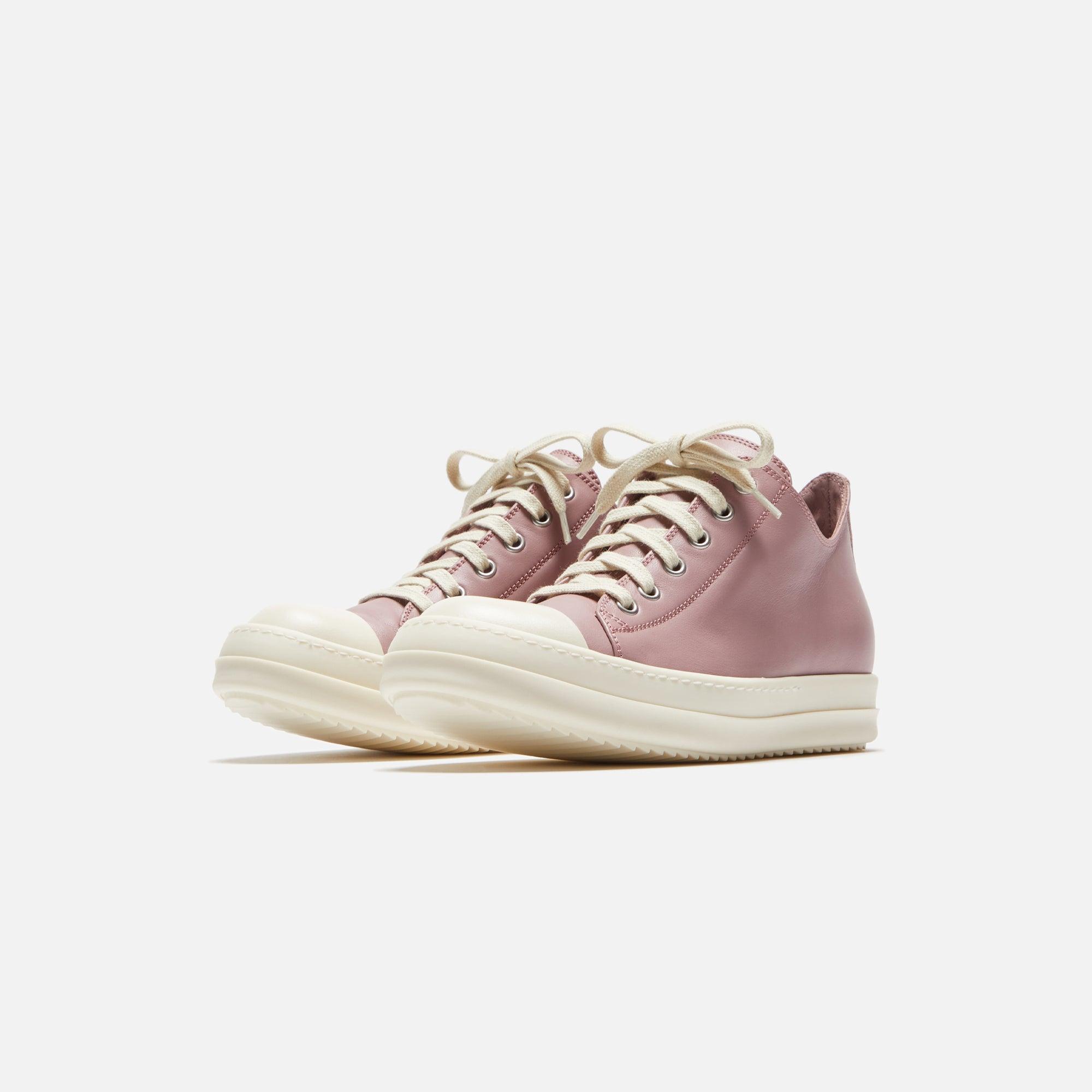 Rick Owens WMNS Low Sneakers - Dusty Pink / Milk / Milk Female Product Image