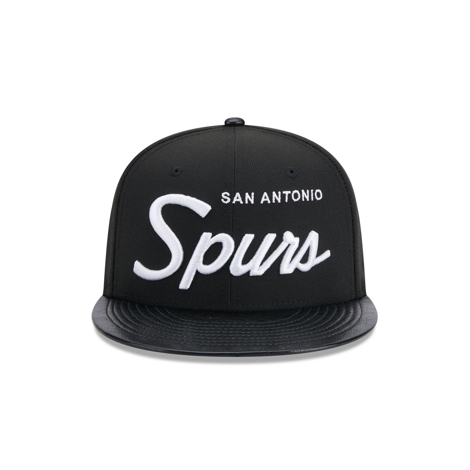 San Antonio Spurs Faux Leather Visor 9FIFTY Snapback Hat Male Product Image