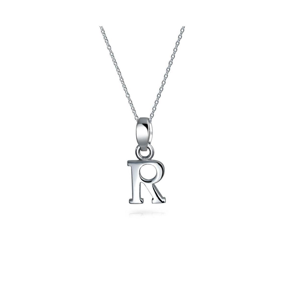 Bling Jewelry Abc Capital Block Letter Alphabet A-z Initial Pendant Necklace For For Women .925 Sterling Silver Product Image