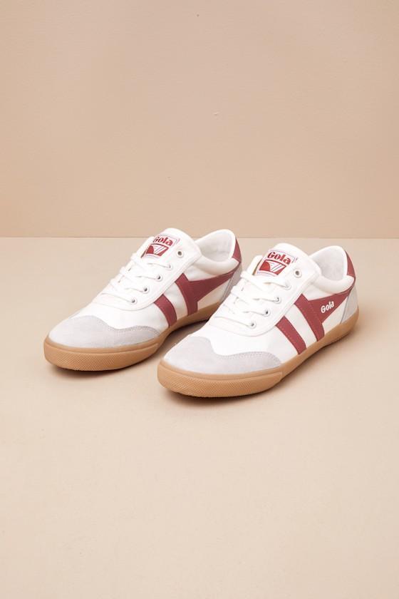 Badminton Off White and Clay Gum Sole Suede Leather Sneakers Product Image